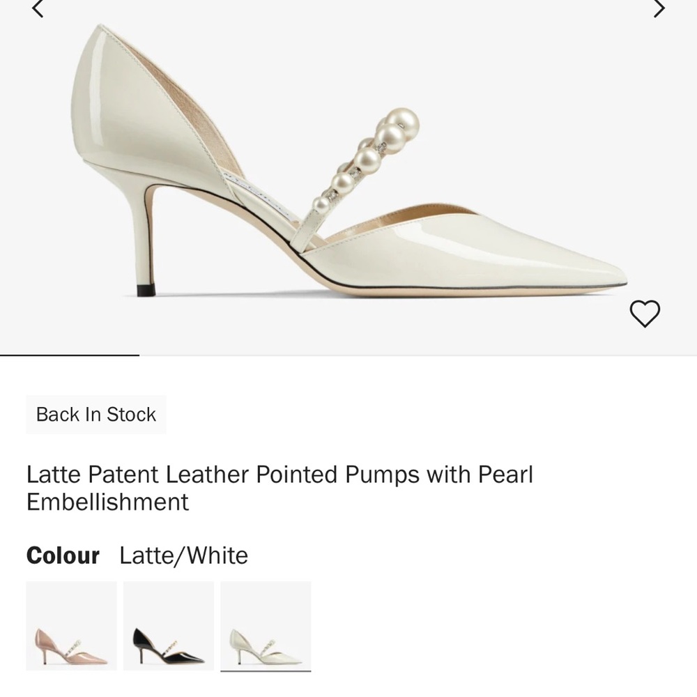 Jimmy Choo Ivory Pearl-Adorned Heels - Picture 3 of 5